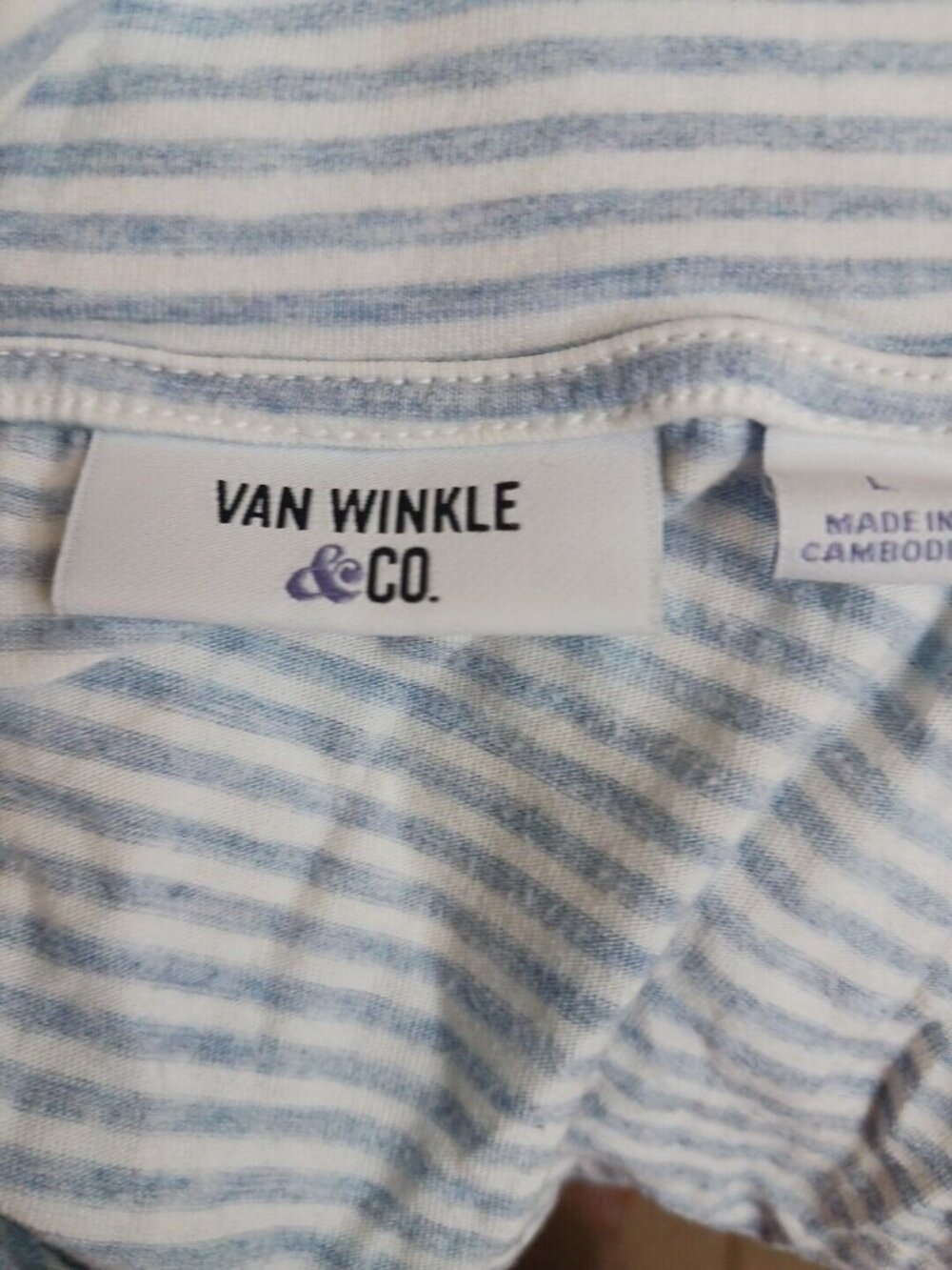 Van Winkle & Co Pajama Set Womens Large \ Striped Button Long Sleeve Pants #D-40 - Picture 6 of 13